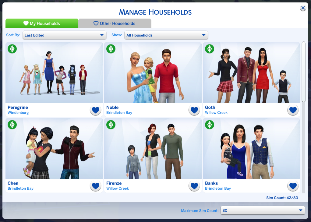 Sims 4 Households Peatix